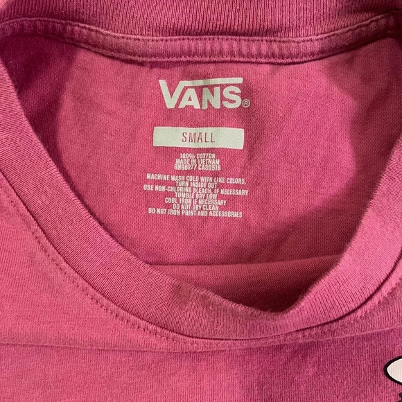 Vans Women's Long Sleeve Mauve Crop Top with Vans Logo | Size Small - Picture 3 of 7